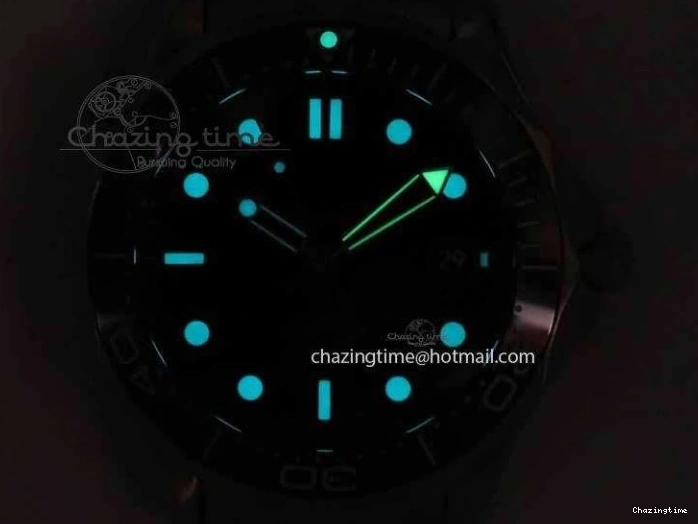 1228 Seamaster 300M 007 SS MK 1:1 Best Edition Black 007 Dial Ceramic Bezel On SS Bracelet A EasyCare 8178